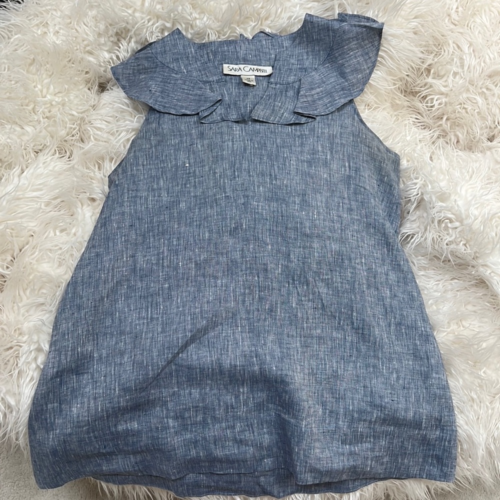 Chambray blue tunic Sara Campbell